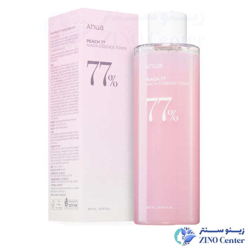 تونر روشن کننده و مرطوب کننده اسنس هلو و نیاسینامید آنوا